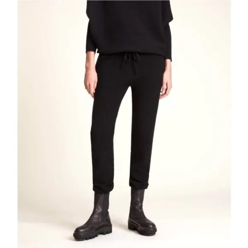 AllSaints Ridley Jogger Pants Wool Cashmere Knit Pull On Stretchy Black Size M